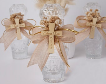 Botella de agua bendita personalizada, recuerdos de bautizo, regalo de comunión