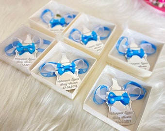 Personalized Baby Shower Magnet Favors, Boy, Acrylic Gift Box