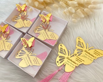Imán acrílico personalizado con forma de mariposa, detalle para baby shower