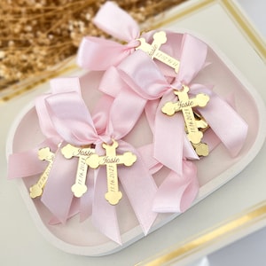 Personalized Baptism Favor Tags, Acrylic Mirror Cross Name Tags, Christening Favors Tag, Personalized Cross Name Tag, Mi Bautizo Tags