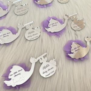 Personalized Stork Baby Shower Magnet Favors image 2