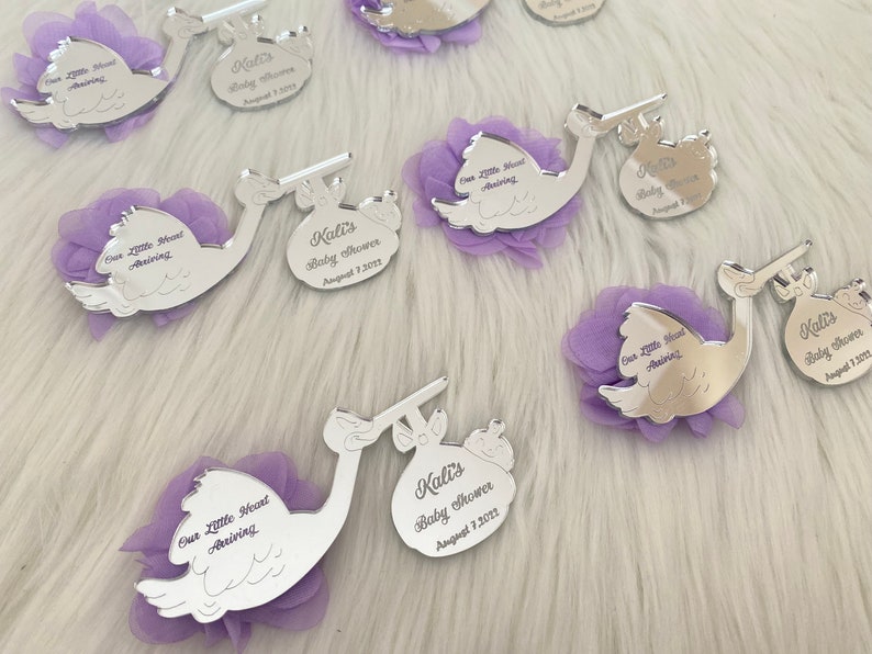 Personalized Stork Baby Shower Magnet Favors image 2