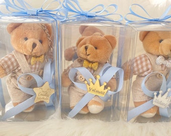Personalized Teddy Bear Keychain, Baby Shower Favors