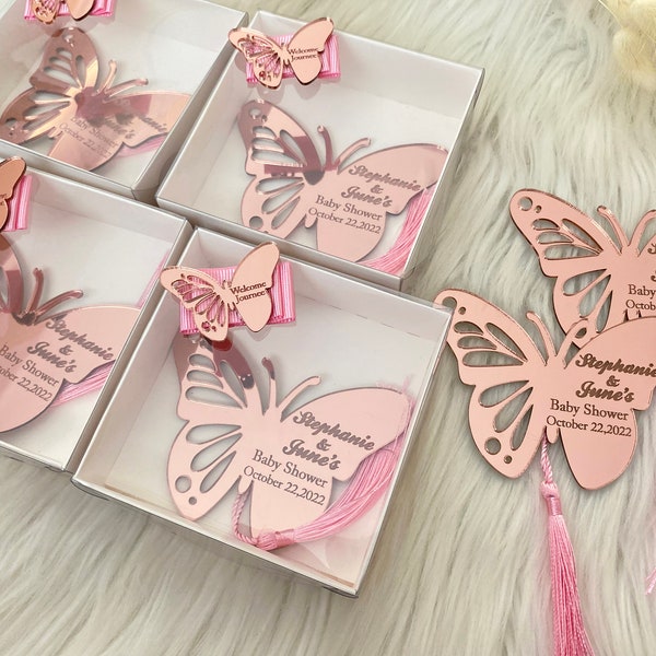 Rose Gold Butterfly Mirror Magnets, Sweet 16 Party Favors, Quinceañera Favors, Baby Shower Favor, Mis Quince 15 Favor, Birthday Favors