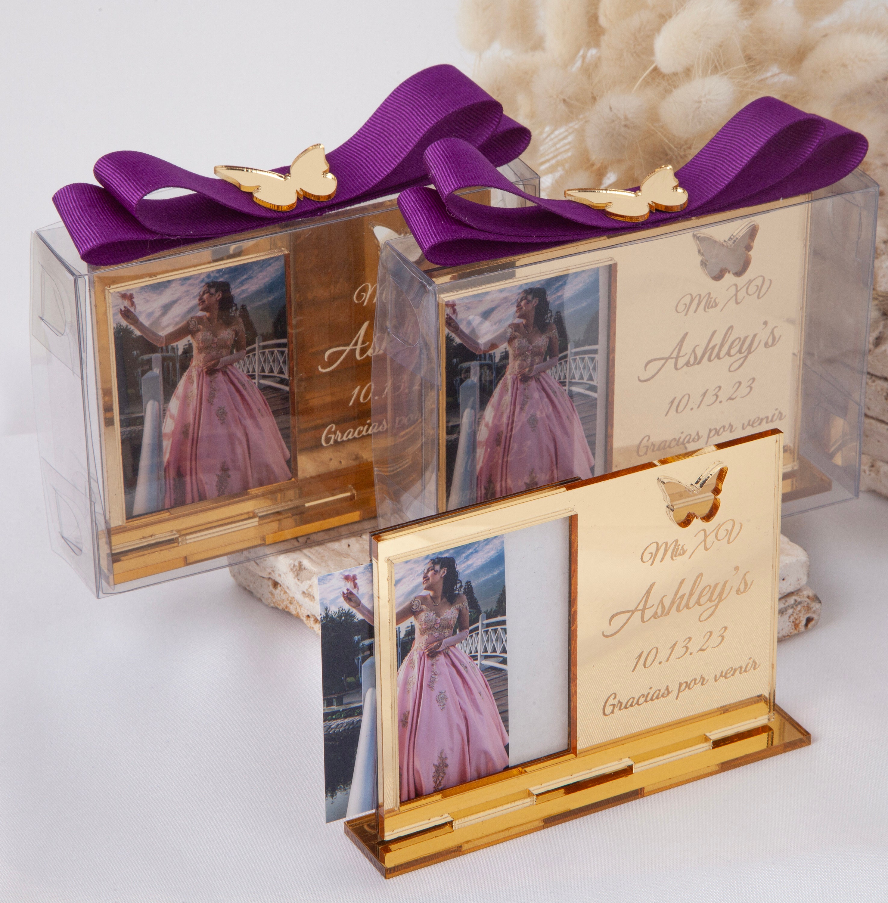 Quinceanera Butterfly Party Favors, Quinceanera Photo Frame Favors, Sweet 16 Favors, Mis Quince 15 Anos