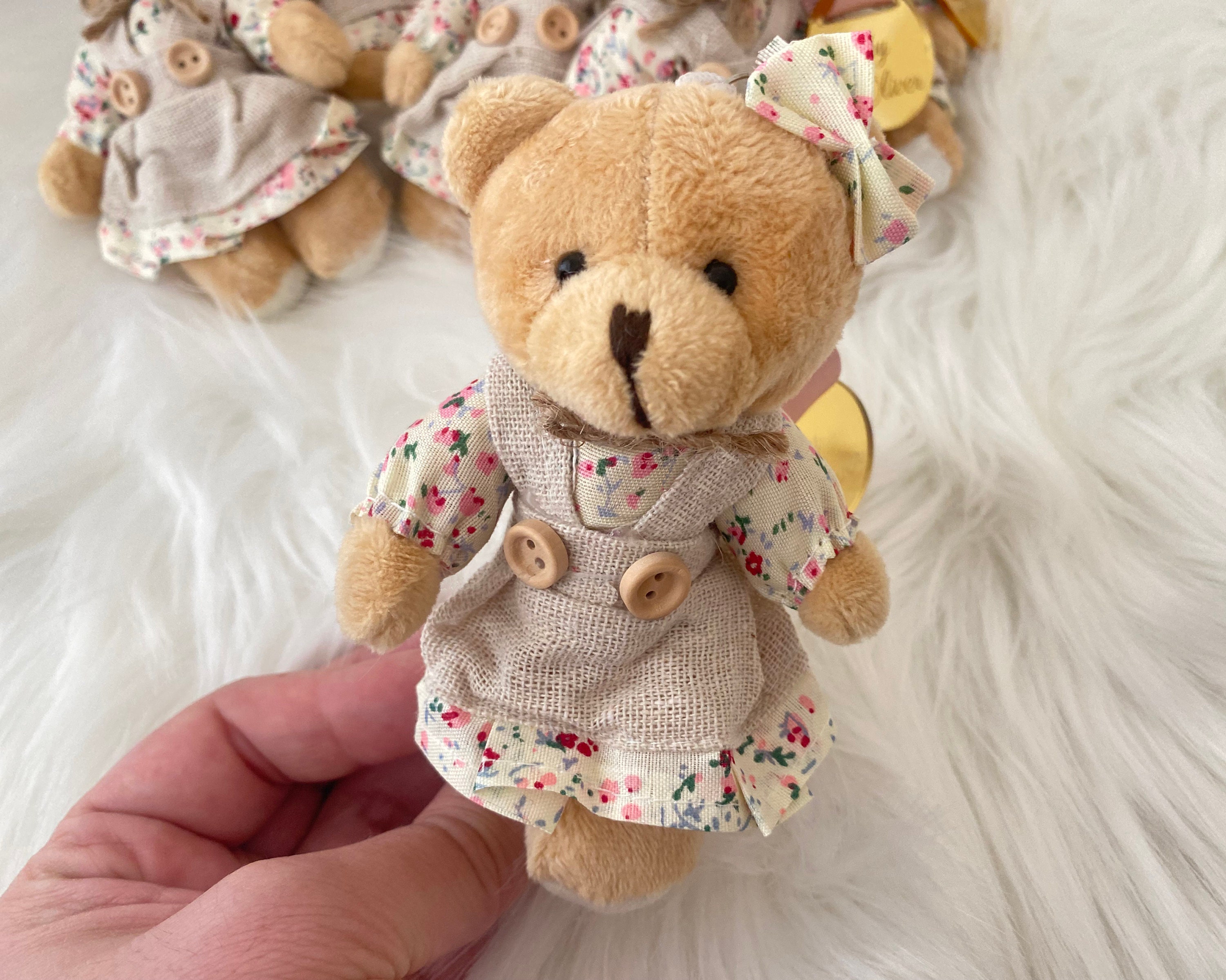 Personalized Teddy Bear Girl Keychain, Baby Shower Favor - Etsy