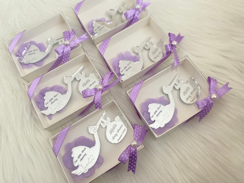 Personalized Stork Baby Shower Magnet Favors image 6