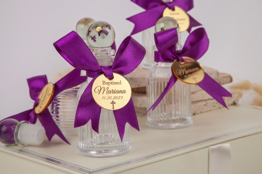 Holy Water Glass Bottle Baptism Favors Boy and Girl Etsy