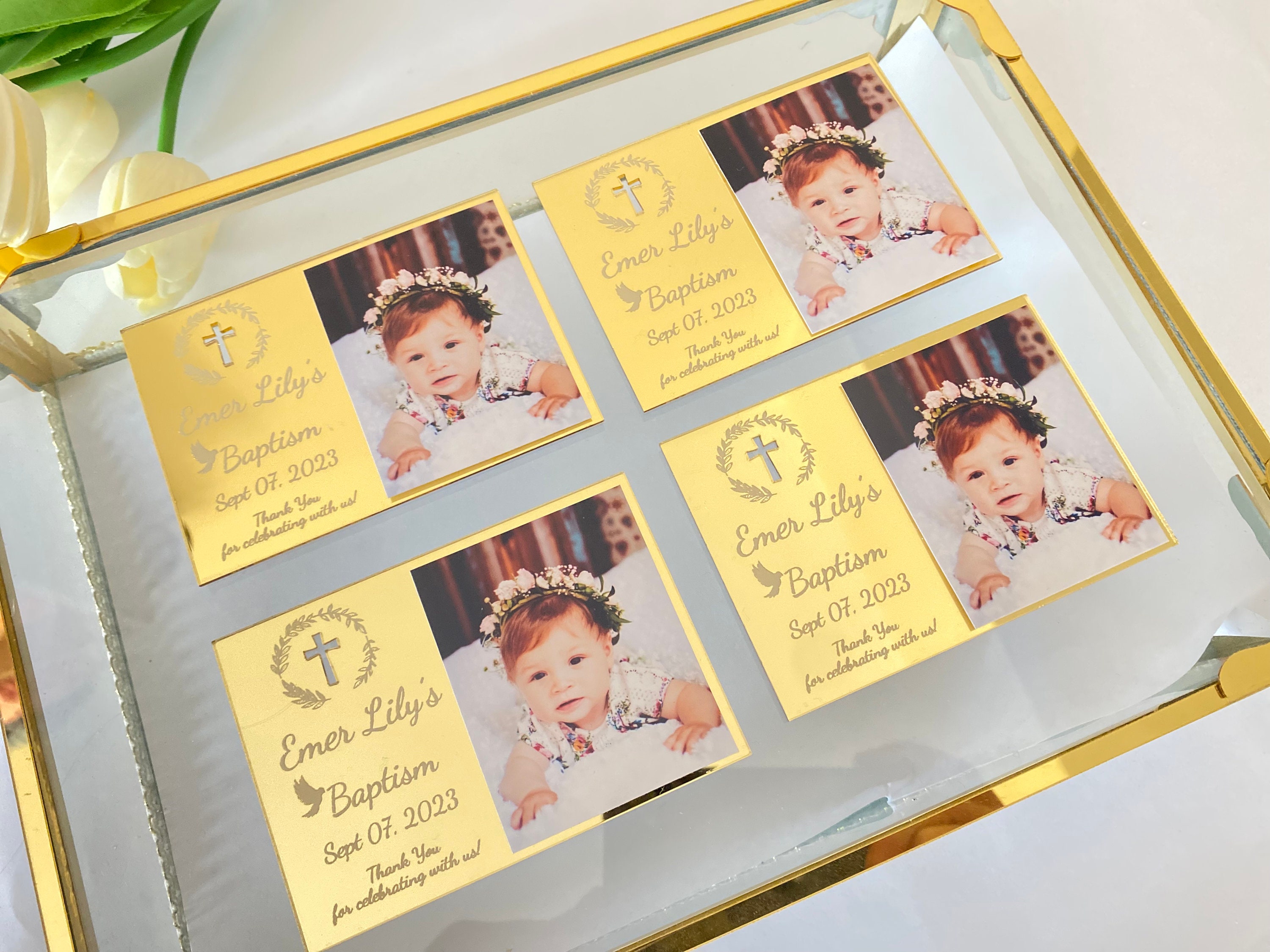 Silver Baptism Photo Magnet Favors, Baptism Favors Boy, Christening Favors, Mi Bautizo,Baptism Photo Frame