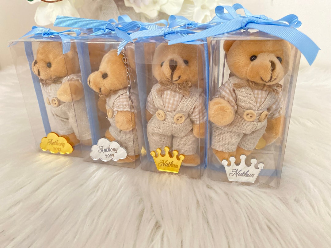 Personalized Teddy Bear Baby Shower Favor, Key Chain Gift - Etsy UK