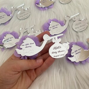 Personalized Stork Baby Shower Magnet Favors image 3