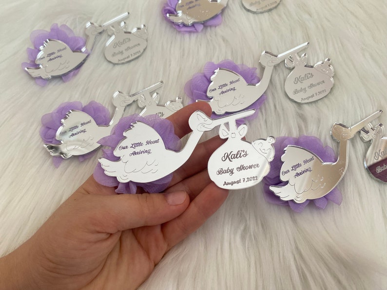 Personalized Stork Baby Shower Magnet Favors image 3