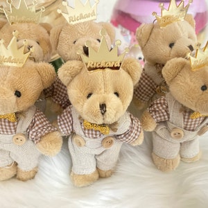 Bomboniere personalizzate teddy bears portachiavi baby shower, orsacchiotto di compleanno, regalo orsacchiotto