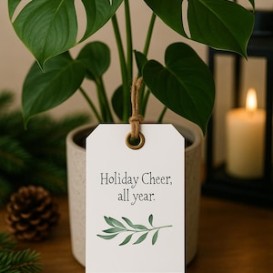 Printable funny Holiday Plant Gift Tags- Instant Download  2"x3.5"- 8 Houseplant/Hostess Gift Tags PDF DIY
