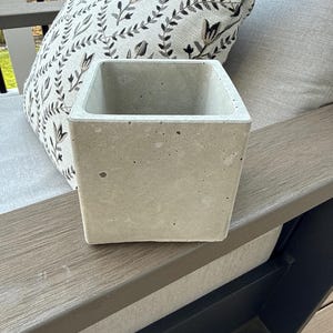 Modern 4” Concrete Square Indoor Planter – Smooth Natural Minimalist Pot for Succulents & Small Plants