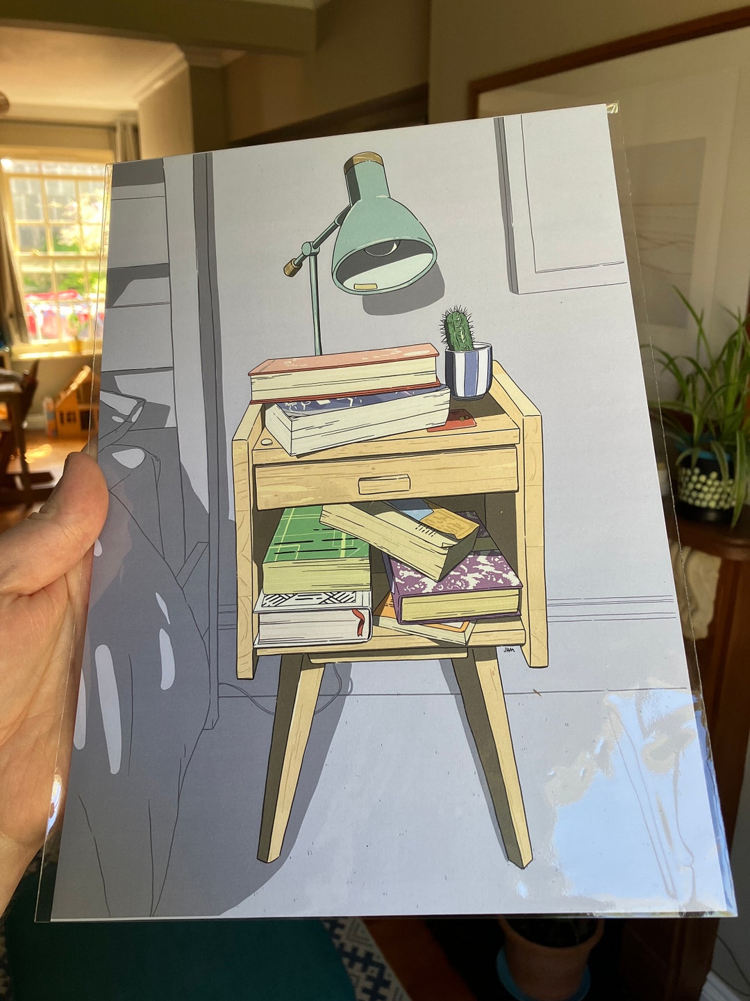 Bedside Table Reader Print - Etsy