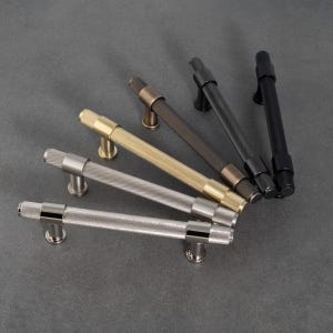 Solid Brass Knurled Cabinet Pull Handle . heavy weight ,durable, contemporary ,stylish draw pull handle , wardrobe handles ,  high-end