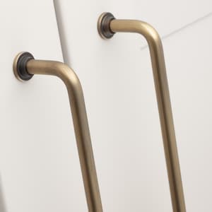 Scandi pull handle ,Simple sleek smooth cabinet pull handle , small minimalistic cupboard pull crafted from brass  , bar pull classic design