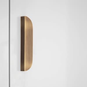 Massiver Messing Halbmond Schrank Griff