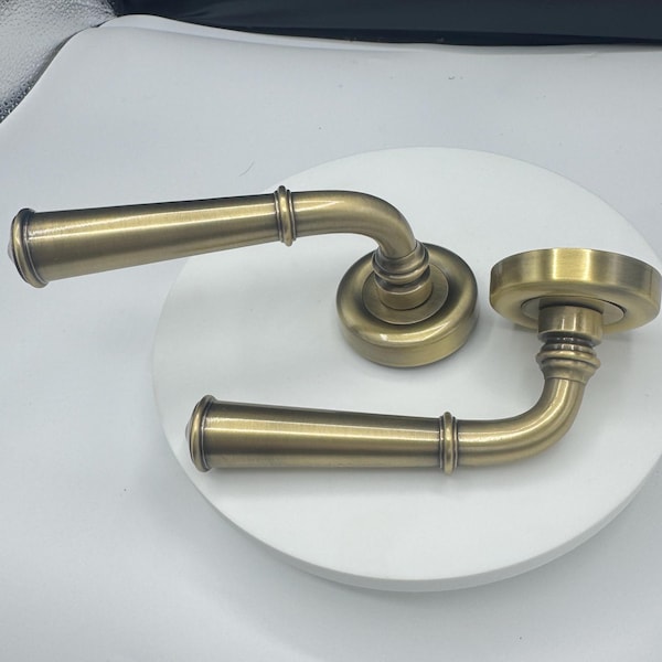 Pair of High End Vintage style , heavy weight door handles , classic style , traditional door lever. simple fluted design