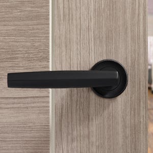 Appenine Door lever Handle on variety of roses and finishes.  combining style and practicality. Its flowing sculptural lines echo the curves