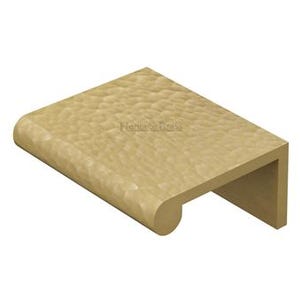 Hand Hammered Brass Edge Cabinet Pull: Modern Drawer Handle