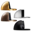 Oval Floor Mounted Door Stop, crafted from brass with a rubber half moon stopper to protect your walls and doors from damage