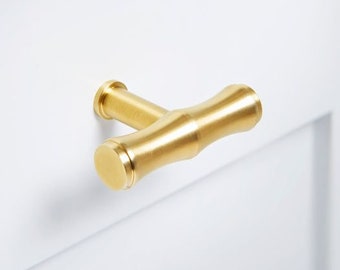 Bamboo T bar cupboard knob solid brass high quality, This bamboo style is perfect for adding the finishing touches to your home, draws