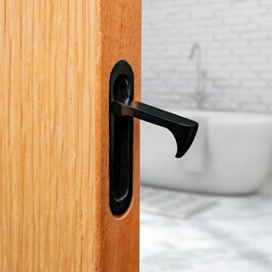 Solid Brass Sliding Door Edge pulls available in 5 stunning finishes and either radius or square. perfect for pocket doors to pull open