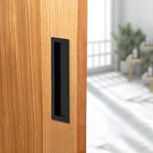 Brass Rectangular flush door pull, 200mm x45mm ,Recessed design perfect for sliding door , pocket doors