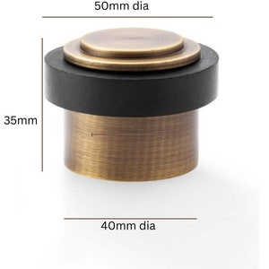 Floor Mounted Solid Brass Door Stop with Rubber Stopper. heavy weight easy to install. in a variety of finishes . concealed fixing