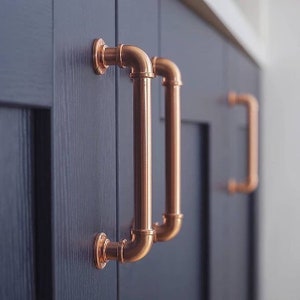 Mini Pipe cabinet handles 152mm / 128mm fixing centre , dresser draw pull, cupboard door, rustic , urban interior , modern