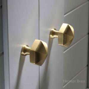 Hexagon cabinet draw knobs, crafted from solid brass perfect for kitchen , bathroom or bedroom any draw or cupboard