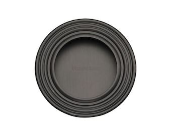 Solid Brass Reeded Flush Pull , Circular flush pull bringing elegance to your pocket or sliding doors