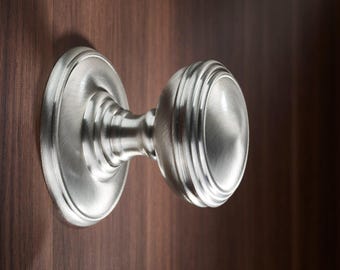 Solid Brass pair of Door Knobs , Big chunky high end heavy weight door knob . An attractive, timeless design. concealed fixings