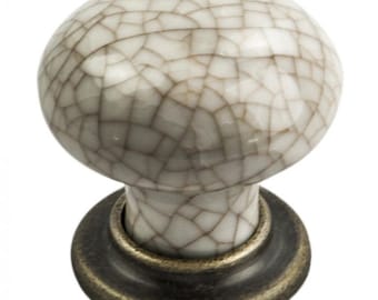 Porcelain mushroom pattern draw knob / cabinet knob / dresser / antique