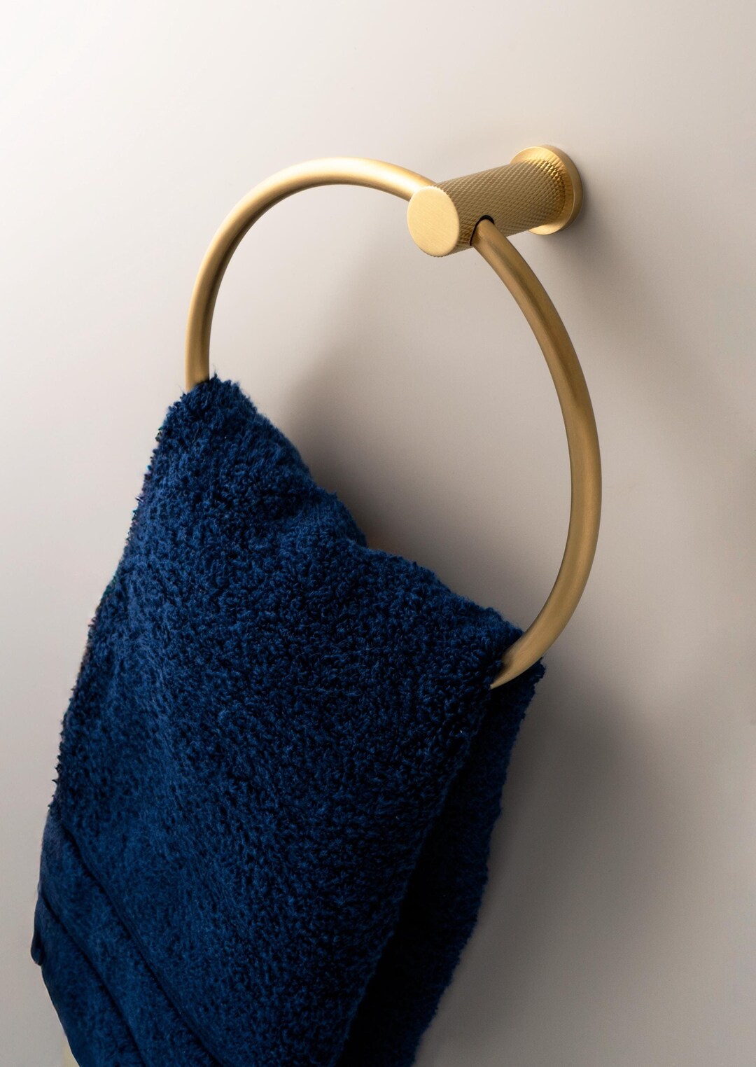 Diamond Knurled Towel Ring for Bathrooms or Changing Rooms, Solid Brass ...