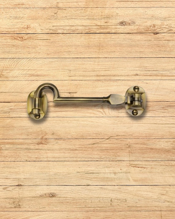 Brass Cabin Hook Hook and Eye Vintage, Shed Door Holder, Gate
