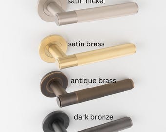 The Spitfire Knurled Lever on Round Rose Pair of Door Handles