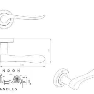 Verdum Lever On Rose, A pair of door handles classic scroll lever , curved smooth and nice in the hand , on round rose image 17