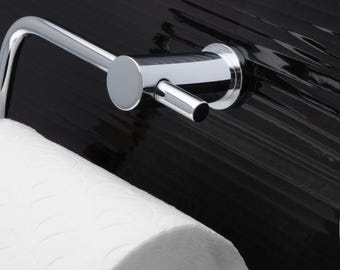 Messing toiletpapierhouder met een glad, elegant en modern design. Eenvoudig maar hoogwaardig, een echte aanwinst voor uw badkamer, toilet, wasruimte of wandmontage.