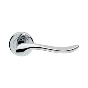 Verdum Lever On Rose, A pair of door handles classic scroll lever , curved smooth and nice in the hand , on round rose image 16
