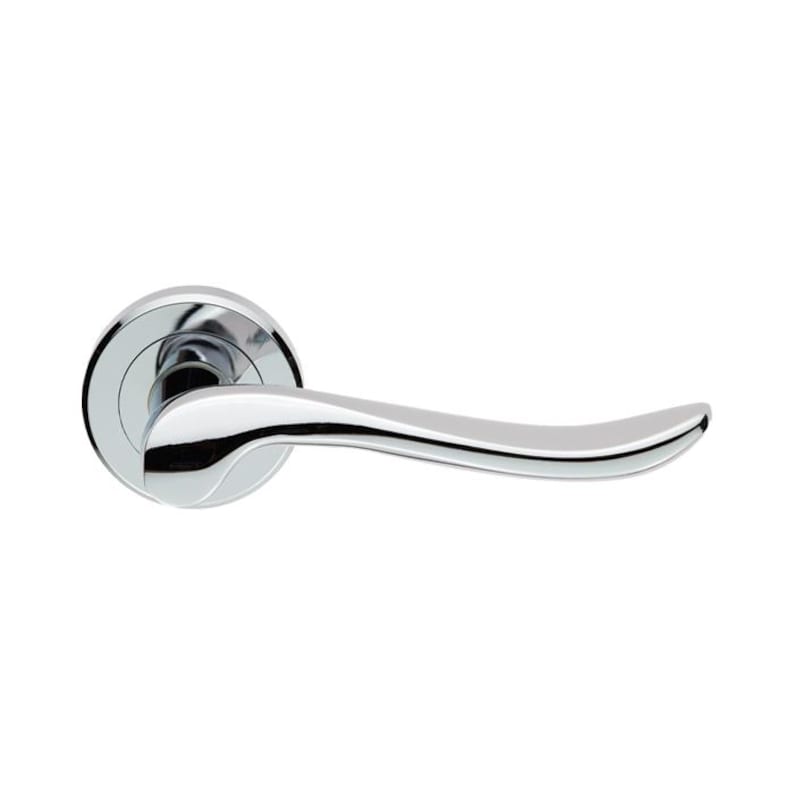Verdum Lever On Rose, A pair of door handles classic scroll lever , curved smooth and nice in the hand , on round rose image 16