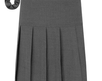 Girls School Uniform Stretch Pleated Skirt - Regular Length 5 to 18