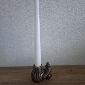 Vintage bronze monkey candle holder