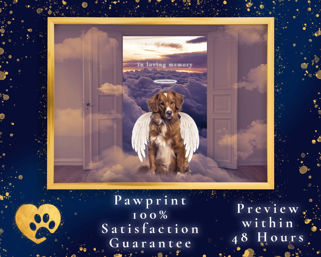 In Memory of Dog, Custom Dog Painting, Personalized Pet Portrait, Pet