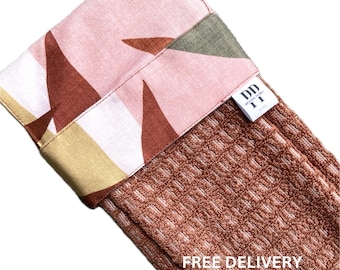 Toalla de mano colgante "Sol Toscano": Decoración moderna de cocina con tejido gofrado