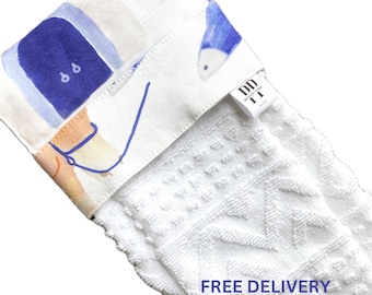 Toalla colgante Santorini, decoración de cocina de las islas griegas