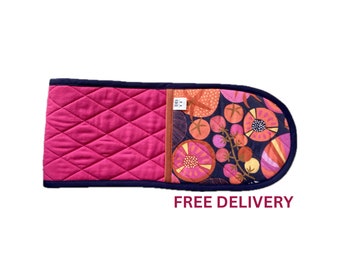 Manopla doble para horno con estampado de tomates, algodón de diseño australiano, agarradera acolchada