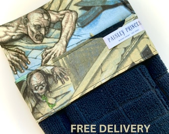 Toalla de mano colgante con diseño de apocalipsis zombi, de microfibra o algodón.